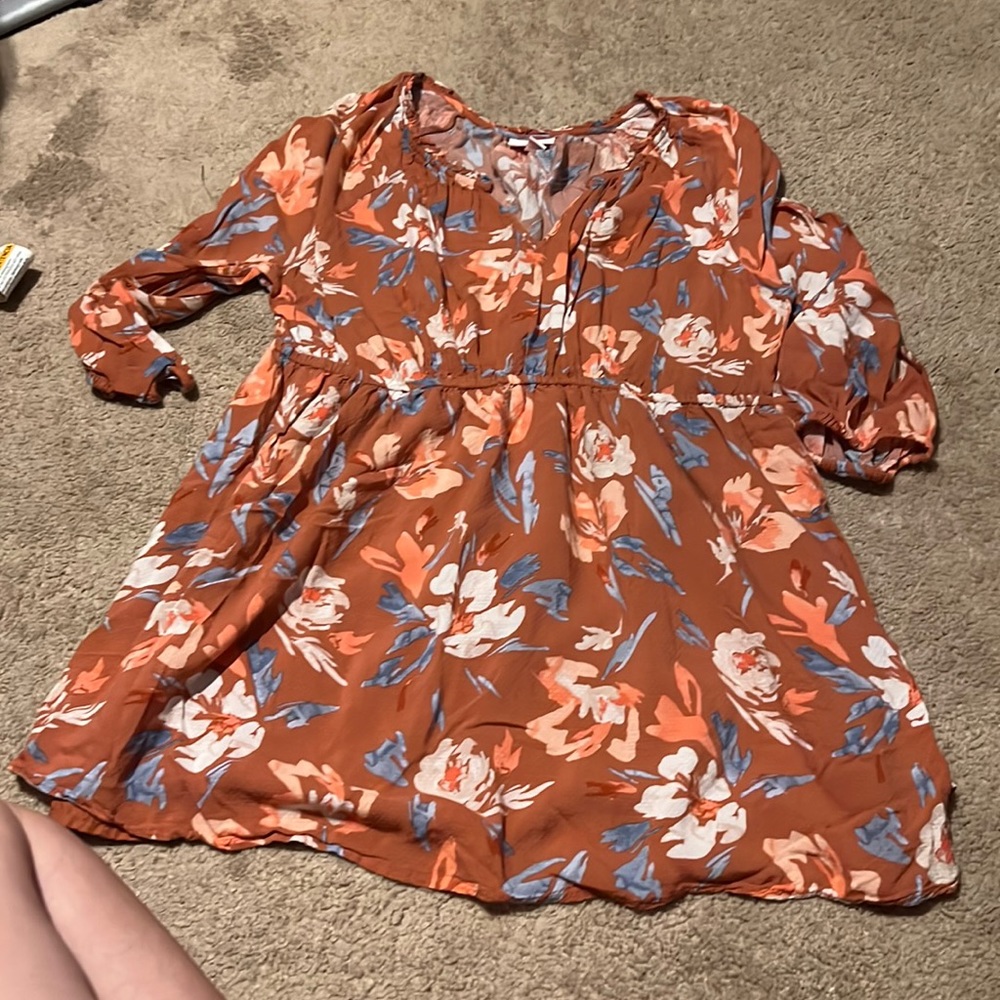 Isabel Maternity by Ingrid & Isabel Floral Top - Orange and Blue